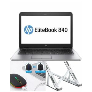 Hp EliteBook 840 , Intel Core i5 up to 2.3 GHz, 16GB RAM, 500 GB HDD Laptop Computer With Rechargable Mouse , and Laptop stand Windows 10 Pro-Refurbished