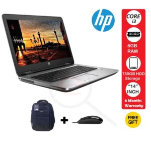 Hp ProBook 640 G1 Intel Core I3, 8GB RAM, 750GB HDD. Refurbished Grade A+ Plus free Bag and Mouse - Black (6MTHS WRTY)
