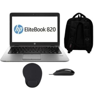 Hp Refurbished EliteBook 820 (12.5-inch,Core I7, 8GB RAM,1TB , PLUS FREE MOUSE PAD, MOUSE & BAG -Black (6MTHS WRTY)