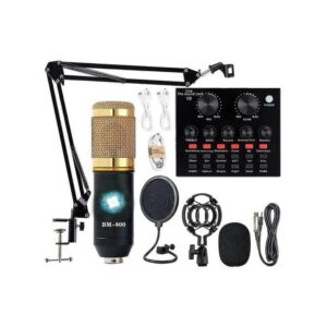 Mythco V8 Live Sound Card Podcast Equipment Bundle BM-800