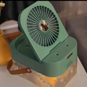 Portable Fan Air Conditioners USB Electric Fan LED Night Light Water Mist Fun 3 In 1 Air Humidifie For Home Car Mini Fan. Colour May Vary