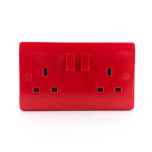 Red Twin Switch Socket