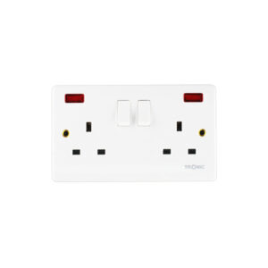 Twin Switch Socket with Neon Standard