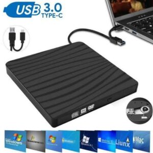 Type-C And USB 3.0 Ultra Slim Portable Dvd Writer/Player - Black