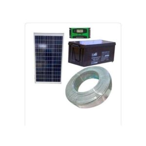 100W Solar Panel Kit + 50AH Solar Battery + 10AH Controller + 50M Cable Roll 1.5mm
