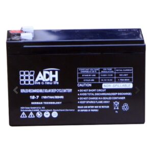 ADH 100AH, 12V/20HR Solar, Fast Charging Sealed Rechargeable Deep Cycle Battery - Black