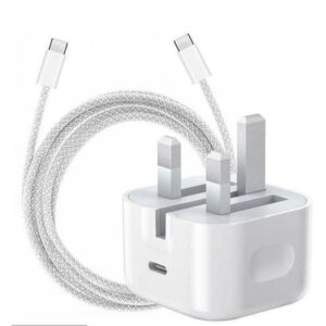 Apple 35W USB-C Fast Charger with 3.28ft Type-C Cable – Power Delivery for iPhone 16 & 15 Series – Compact and Efficient – White