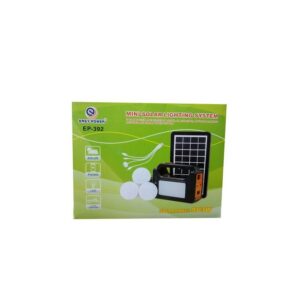 EASY POWER Mini Solar Lighting System With 4 Lights-Black,Blue,White,Green
