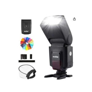 Godox TT520II Wireless Transmission Flash Speedlite - Built-in Receiver and RT Transmitter Compatible for Canon Nikon Panasonic Olympus Pentax and Other DSLR Cameras with...