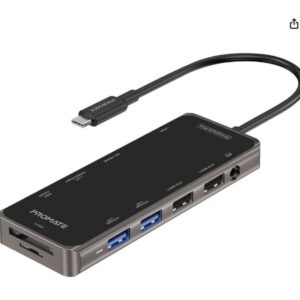 Promate 11 in 1 MultiPort USB-C Hub 100W Power Display