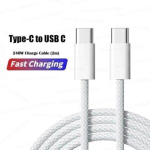 USB C To USB C, 240W USB C Cable, 2m C To C Cable Fast Charging For Iphone Macbooks, IPad Pro ,Samsung, Huawei Compatible 140W/100W /65W/45W/35W/20W